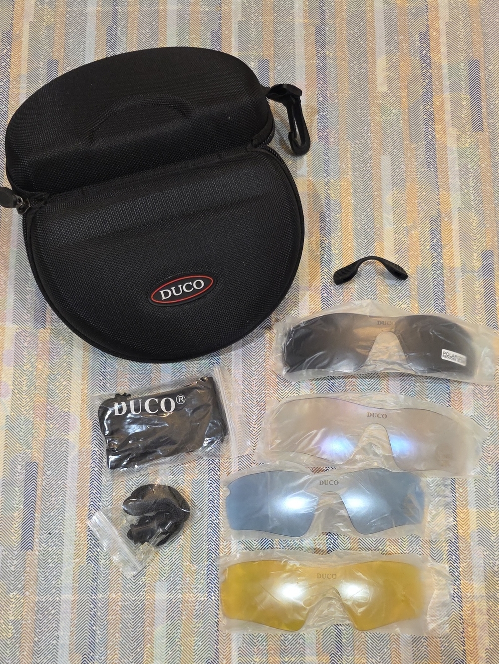 Duco Interchangeable Lens Sports Sunglasses Kit - Black